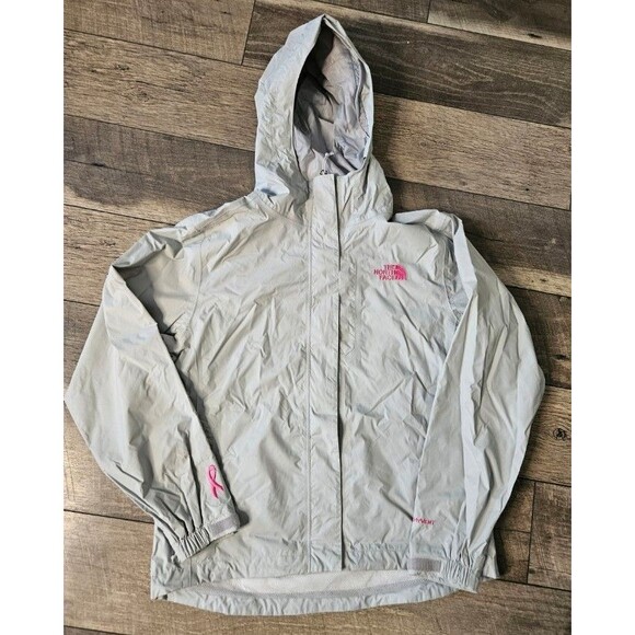 The North Face Women's HyVent Grey Rain Jacket Windbreaker Small Breast Cancer - Picture 1 of 9